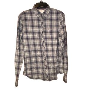 Original Penguin Munsingwear Vtg Mens Shirt Heritage Slim Fit Gray‎ Plaid Small